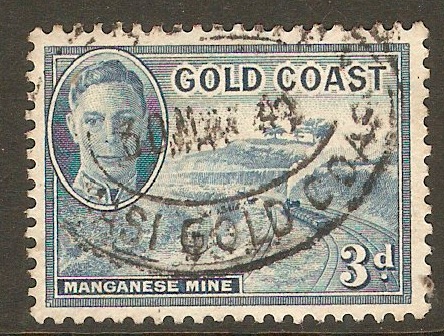 Gold Coast 1948 3d Light blue. SG140.